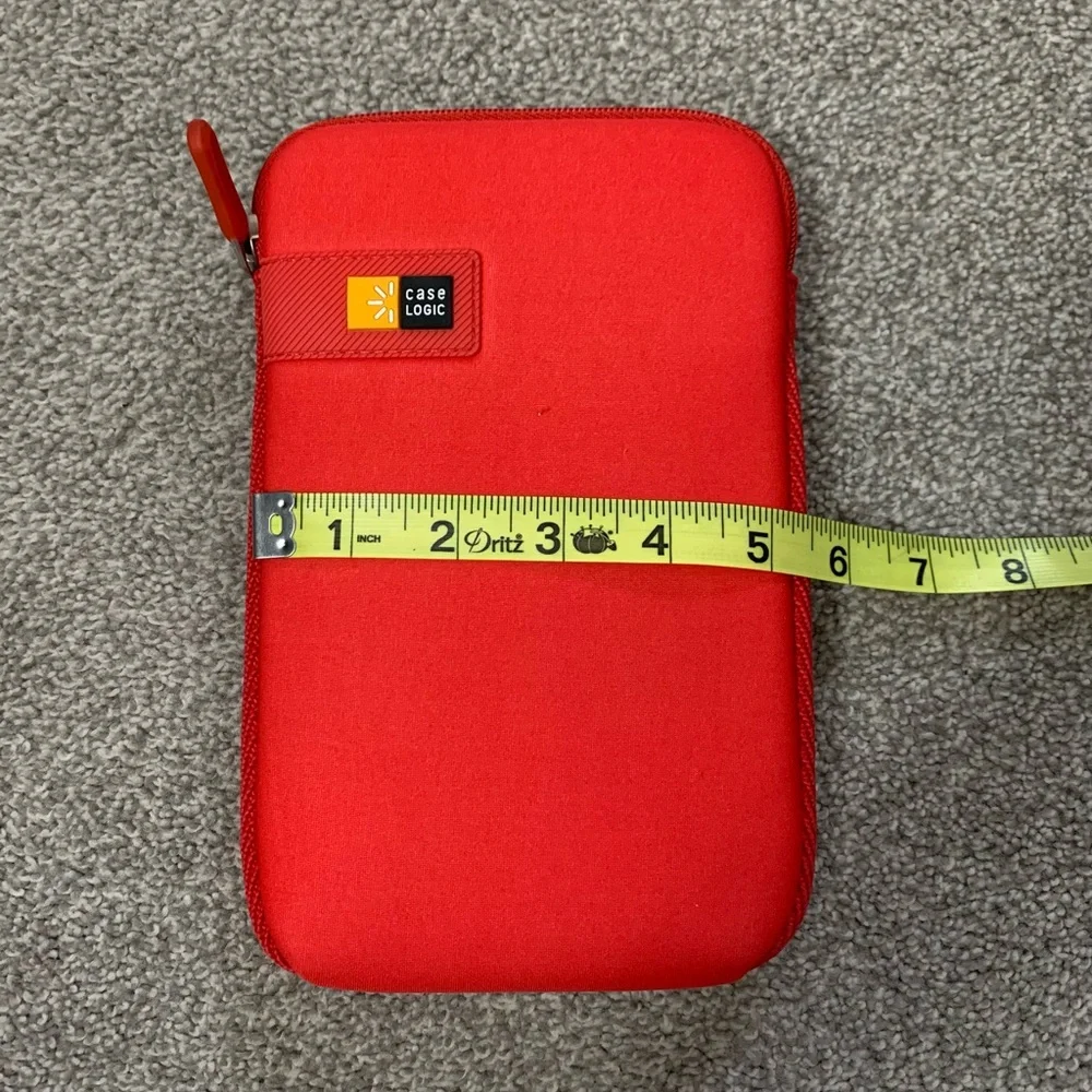 Case logic red foam zippered phone, tablet, hard drive, or eReader sleeve